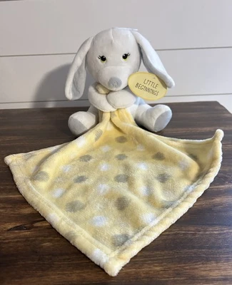 Плюшевое защитное одеяло для собаки Little Beginnings белое серое желтое 11,5 дюйма - Изображение 1 из 4