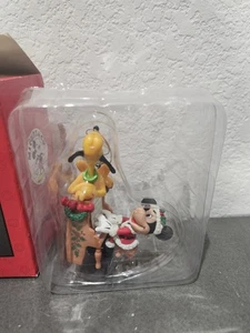 Vintage Disney Enesco Mickey Mouse & Pluto Christmas Ornament Howlidays In Box - Picture 1 of 4