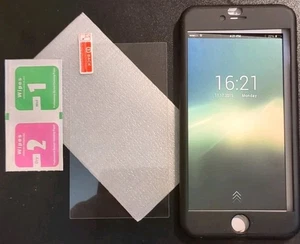 For Apple iPhone 6 Plus + 6s Plus - Black Case + Screen Protector - Brand New - Picture 1 of 5