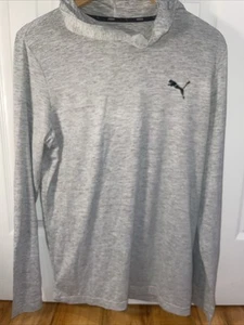 Puma Gray Long Sleeve Shirt With Hood Size Medium - Picture 1 of 7