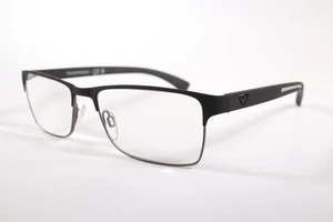 Emporio Armani Eyeglasses EA 1052 Men Satin Black Full Rim Metal Glasses Frames - Picture 1 of 4