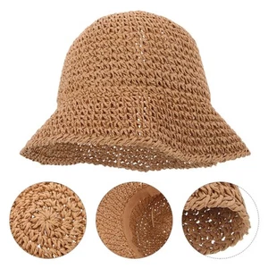 Sommer Strohhut Bucket Damen Reise Sonne Faltbar Kappe - Bild 1 von 12