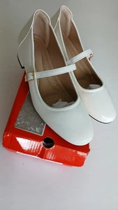 Hingswink Mary Jane Blockabsatz (Größe 7) weiß-heiß klassisch - Bild 1 von 9