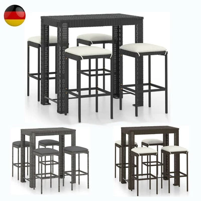 Polyrattan Gartenbar Set Rattan Barset Bar Hocker Barhocker Tisch Sitzgruppe - Bild 1 von 4