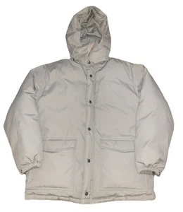 Vintage 80s Campus Men's Goose Down Hooded Parka Coat Jacket Tan Size Large - Picture 1 of 8