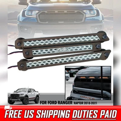 Luz de funcionamiento LED ámbar parrilla delantera 3 piezas para Ford Ranger Raptor PX 2018-2021 Foto 1 de 4