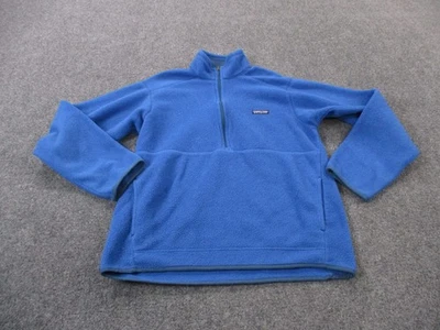 Patagonia Jacket Adult M Blue Snap T Sweater Pullover Fleece Logo Jumper Mens - Image 1 of 4