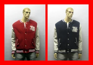 Chaqueta universitaria de béisbol American Varsity Letterman de la Universidad azul marino - Imagen 1 de 5