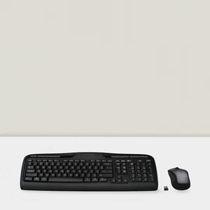 Wireless Keyboard and Mouse Combo Black and Silver - Afbeelding 1 van 5