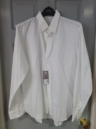 CAMICIA ABITO UOMO CHRISTIAN DIOR BIANCO COTONE OBLIQUO NUOVISSIMA CON ETICHETTE TAGLIA 43