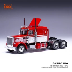 Camión tractor Peterbilt 359 1973 3 assi rojo blanco escala 1:64 por modelos IXO - Imagen 1 de 2