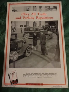 Affiche prévention des accidents années 30/40 : Obey All Traffic .. (automobile) - Imagen 1 de 1