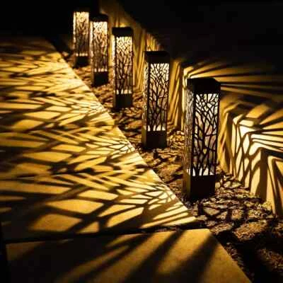Tommy Bahama Square Solar Landscape Bollard Pathway Lights, 35 Lumen, 5-pack NEW
