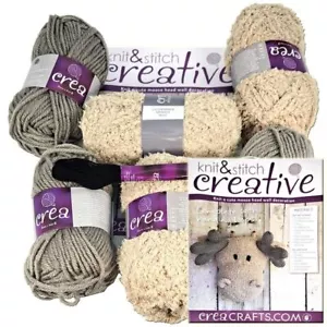 Knit and Stitch Moose Head Hanging Creative Magazine Knitting Yarn Kit Creacraft - Picture 1 of 4