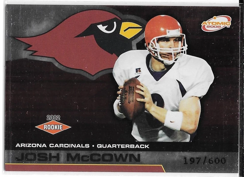 JOSH MCCOWN ROOKIE SERIAL /600 2002 PACIFIC ATOMIC 118 ARIZONA CARDINALS - Image 1 of 1