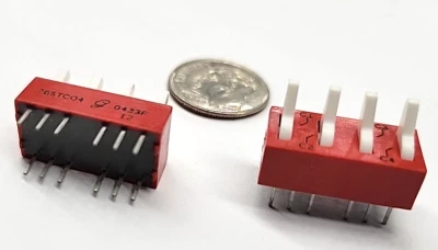 76STC04 GRAYHILL DIP Switches 150mA MAX 30VDC 4 LEVERS (2PCS) 12PIN TOTAL PC MT - Image 1 of 4