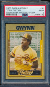 2005 Topps Retired Signature Edition Gold /500 Tony Gwynn #41 PSA 9 pop 1, 3 hig
