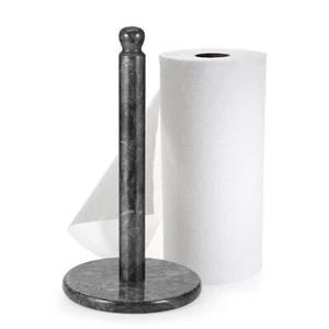Marble Paper Towel Holder 12 inch (Black Marble) Kitchen Roll Dispenser Stand - Picture 1 of 8