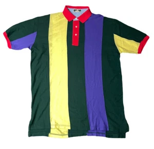 Vintage Duckster Colorblock Polo Herren Large Mehrfarbig Kurzarm Hemd NEU - Bild 1 von 3