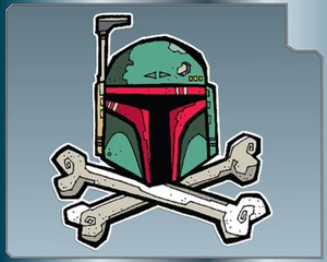 Boba Fett Helm und gekreuzte Knochen Vinyl Aufkleber #1 Star Wars Sticker - Bild 1 von 1