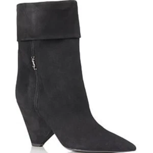 Botas Saint Laurent Liz Gamuza Tacón Cono Para Mujer 35/5 EE. UU. Puntera Nero Punta - Imagen 1 de 20