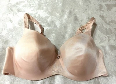 Vtg LOVABLE F027 Satin Padded Contour Underwire 40C Blush Pink Balconette Bra - Image 1 of 4