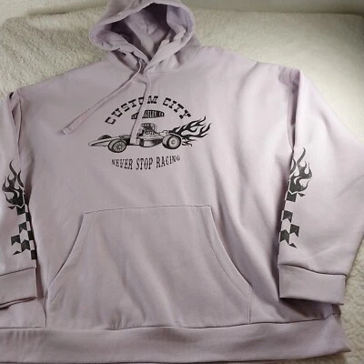 Sudadera con capucha gráfica para mujer No Boundaries talla 2 XL (50-52) color lila ajuste grande Foto 1 de 4