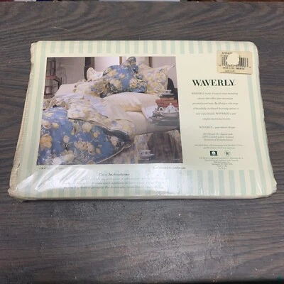 Vintage Fieldcrest Waverly Striate Striped Twin Flat Sheet NOS - Image 1 of 4