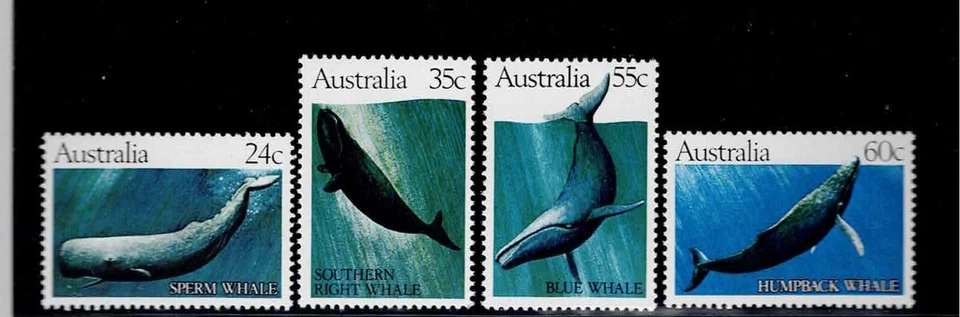 Australia Scott #821-24, одиночные игры 1982 китов FVF MNH - Изображение 1 из 1