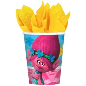 Trolls Paper Cups Holds Hot or Cold Beverages Party Supplies 9 oz 8 per Package - Picture 1 of 1