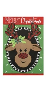 Hausflagge 28 x 44 Frohe Weihnachten Rudolph Rentier mit roter Nase bunt NEU - Bild 1 von 5