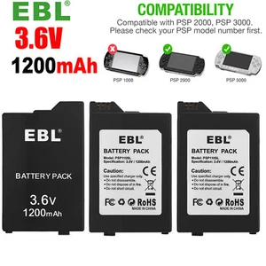EBL 3.6V Rechargeable Battery For Sony PSP 2000 2001 PSP 3000 3001 PSP Lite LOT - Picture 1 of 10
