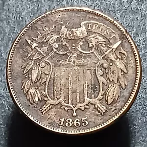 1865 Two Cents *Fancy 5 Variety Union Shield 2 Cents Coin $ Fast Shipping #BE208 - Picture 1 of 7