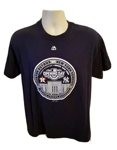 2016 Opening Day Houston Astros vs NY Yankees MLB Adult Large Blue TShirt - Picture 1 of 7