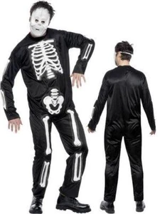 Adult Male Skeleton Jumpsuit Costume and Mask - Picture 1 of 1
