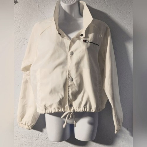 Giacca a vento donna Champion bianca cropped Coach Medium