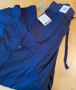 NWT KOI MORGAN SCRUB PANTS BLUE KNIT WAIST WOMEN’S SZ XXS - Picture 1 of 6
