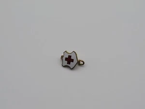Antike Anstecknadel, Schild mit rotem Kreuz, Emailliert - Bild 1 von 4