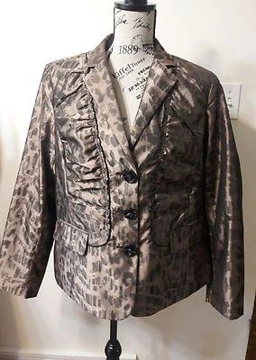 Chaqueta Blazer Mujer Chico Talla 2 (12 14 L) Beige Estampado Animal Foto 1 de 3