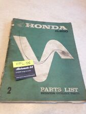 Honda XL250 XL 250 250XL parts list liste catalogue pièce détachée édition 2