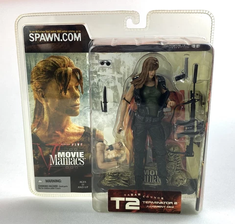 Sarah Connor McFarlane Movie Maniacs T2 Terminator 2 Action Figure New 2002 Cover
