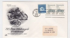 TurtlesTradingPost- Motorcycle- Transportation Series 1983 #1899- FDC Artcraft - Picture 1 of 1