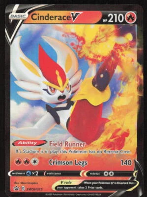 Pokemon TCG SWSH: Sword & Shield Promo Cards #SWSH015 Cinderace V NM - Image 1 of 2