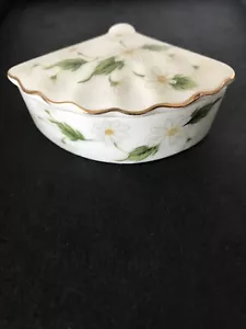 Dos Piezas LEFTON CHINA 1979 Mini Ventilador Plato Cubierto Margarita Floral Oro Borde - Imagen 1 de 12
