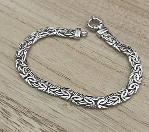 Atasay Kuyumculuk AK Turkey 925 Sterling Silver Byzantine Link Bracelet 8” - Picture 1 of 14