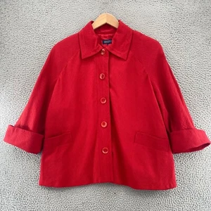 Jones New York Jacket Womens 22W Plus Red Ribbed Button Up Pockets Office Career - Picture 1 of 11