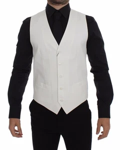 Dolce & Gabbana White Cotton Silk Blend Dress Vest Men's Blazer Authentic - Picture 1 of 6