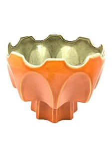 Belle Kogan 788 PRISMATIQUE Cuenco Ala Roja Cerámica Mandarina Naranja/Celadón c.1962 - Imagen 1 de 13