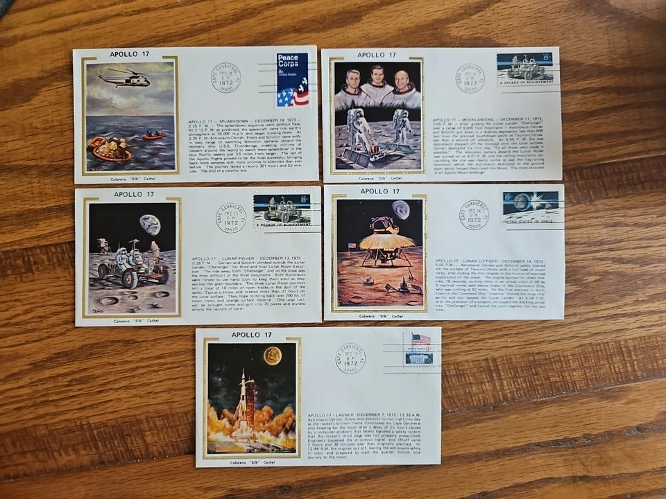 5 - U.S. Colorano Silk Apollo 17 FDC's - Image 1 of 1