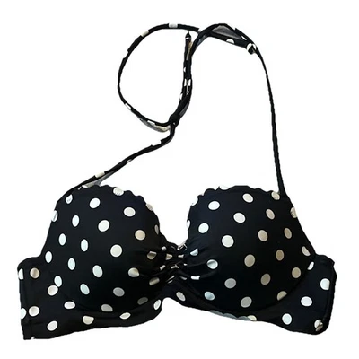 De colección Y2K Victoria’s Secret BIKINI VIEIRA TRAJE DE BAÑO TOP ACOLCHADO LUNARES 34B Foto 1 de 4